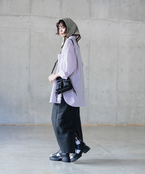 PAGEBOY（ページボーイ）の「ハイショクステッチルーズシャツ（シャツ/ブラウス・レディース・ブラック/パープル/オフホワイト・FREE）」の14枚目の写真