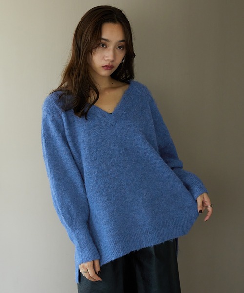 MISCH MASCH(ミッシュマッシュ)の「メランジVネックニットプルオーバー MO33N06(ニット/セーター・レディース・アイボリー/ブルー/グリーン/パープル・フリ-)」の14枚目の写真