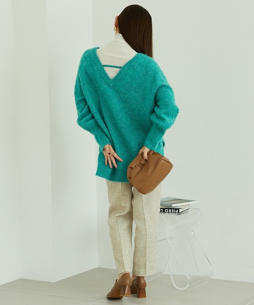 MISCH MASCH(ミッシュマッシュ)の「メランジVネックニットプルオーバー MO33N06(ニット/セーター・レディース・アイボリー/ブルー/グリーン/パープル・フリ-)」の10枚目の写真