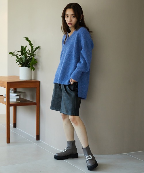 MISCH MASCH(ミッシュマッシュ)の「メランジVネックニットプルオーバー MO33N06(ニット/セーター・レディース・アイボリー/ブルー/グリーン/パープル・フリ-)」の15枚目の写真