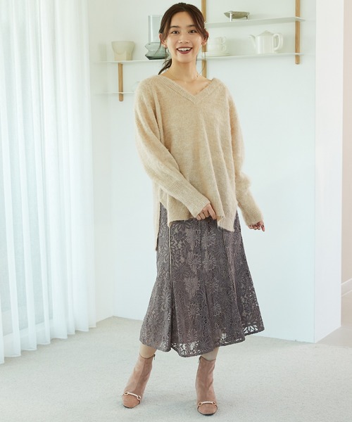 MISCH MASCH(ミッシュマッシュ)の「メランジVネックニットプルオーバー MO33N06(ニット/セーター・レディース・アイボリー/ブルー/グリーン/パープル・フリ-)」の17枚目の写真