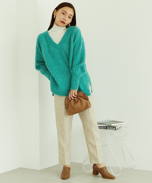 MISCH MASCH(ミッシュマッシュ)の「メランジVネックニットプルオーバー MO33N06(ニット/セーター・レディース・アイボリー/ブルー/グリーン/パープル・フリ-)」の13枚目の写真