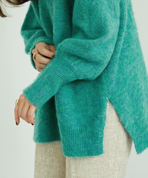 MISCH MASCH(ミッシュマッシュ)の「メランジVネックニットプルオーバー MO33N06(ニット/セーター・レディース・アイボリー/ブルー/グリーン/パープル・フリ-)」の5枚目の写真