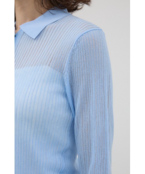 crie conforto（クリーコンフォルト）の「シアーポロニット 秋服（ニット/セーター・レディース・ブラック/ライトブルー/ホワイト・FREE）」の18枚目の写真