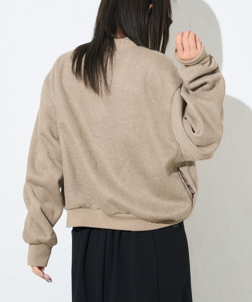TRIANGLE PALETTE(トライアングルパレット)の「スナップボタン ダンボール ブルゾン/セットアップ対応(スタジャン・レディース・ブラック/ベージュ/モカ・FREE)」の19枚目の写真