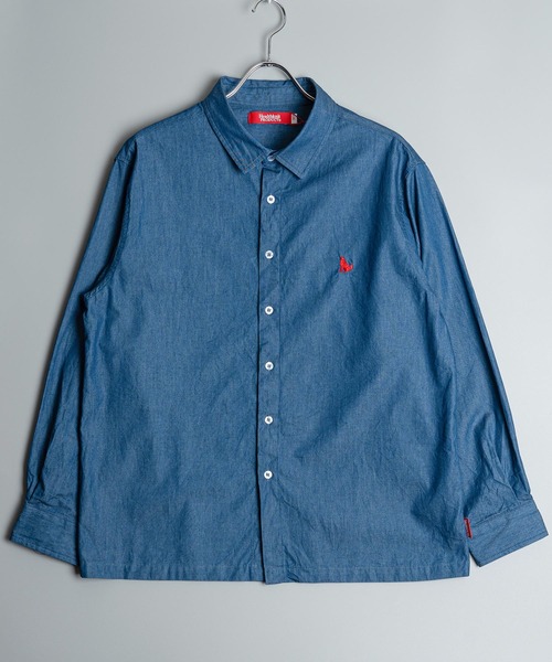 Healthknit Product（ヘルスニットプロダクト）の「Healthknit Product ヘルスニットプロダクト コヨーテ 刺繍 デニム シャツ(GW)（シャツ/ブラウス・メンズ・ブルー/ネイビー・L/M/XL）」の2枚目の写真