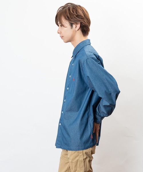 Healthknit Product（ヘルスニットプロダクト）の「Healthknit Product ヘルスニットプロダクト コヨーテ 刺繍 デニム シャツ(GW)（シャツ/ブラウス・メンズ・ブルー/ネイビー・L/M/XL）」の11枚目の写真