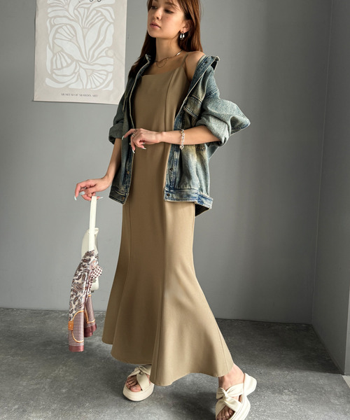 classicalelf(クラシカルエルフ)の「後ろ姿が魅力!麻調バックリボンマーメイドキャミワンピース(ワンピース・レディース・モカ/ブラック・X-LARGE/MEDIUM/SMALL/LARGE)」の8枚目の写真