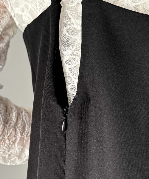 classicalelf(クラシカルエルフ)の「後ろ姿が魅力!麻調バックリボンマーメイドキャミワンピース(ワンピース・レディース・モカ/ブラック・X-LARGE/MEDIUM/SMALL/LARGE)」の4枚目の写真