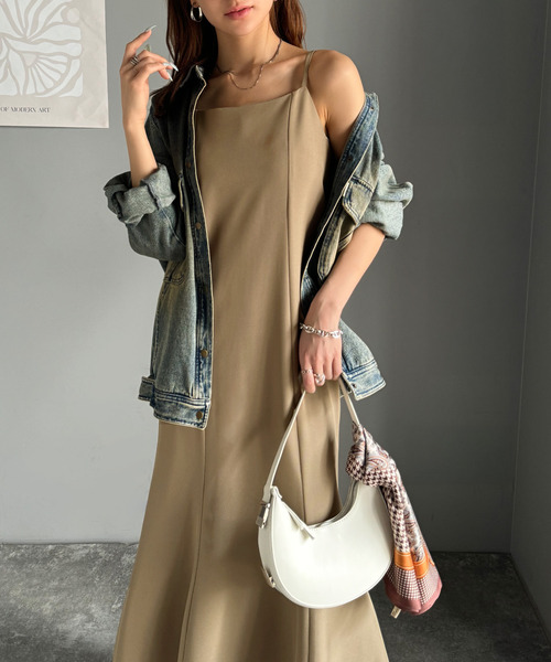 classicalelf(クラシカルエルフ)の「後ろ姿が魅力!麻調バックリボンマーメイドキャミワンピース(ワンピース・レディース・モカ/ブラック・X-LARGE/MEDIUM/SMALL/LARGE)」の7枚目の写真