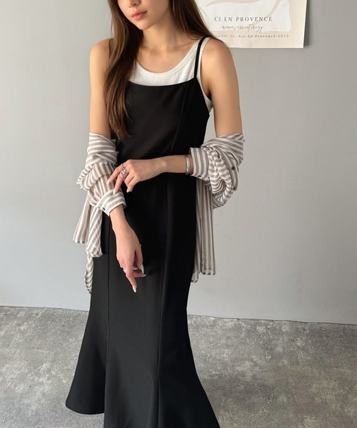 classicalelf(クラシカルエルフ)の「後ろ姿が魅力!麻調バックリボンマーメイドキャミワンピース(ワンピース・レディース・モカ/ブラック・X-LARGE/MEDIUM/SMALL/LARGE)」の17枚目の写真