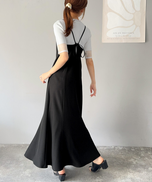 classicalelf(クラシカルエルフ)の「後ろ姿が魅力!麻調バックリボンマーメイドキャミワンピース(ワンピース・レディース・モカ/ブラック・X-LARGE/MEDIUM/SMALL/LARGE)」の19枚目の写真