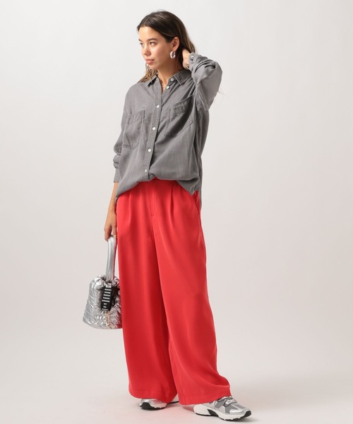 BAYFLOW（ベイフロー）の「[簡単ブラウジング仕様]2WAYデニムシャツ（シャツ/ブラウス・レディース・グレー/ライトブルー・FREE）」の4枚目の写真