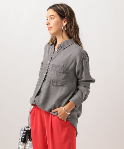 BAYFLOW（ベイフロー）の「[簡単ブラウジング仕様]2WAYデニムシャツ（シャツ/ブラウス・レディース・グレー/ライトブルー・FREE）」の7枚目の写真