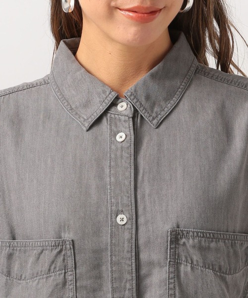 BAYFLOW（ベイフロー）の「[簡単ブラウジング仕様]2WAYデニムシャツ（シャツ/ブラウス・レディース・グレー/ライトブルー・FREE）」の13枚目の写真