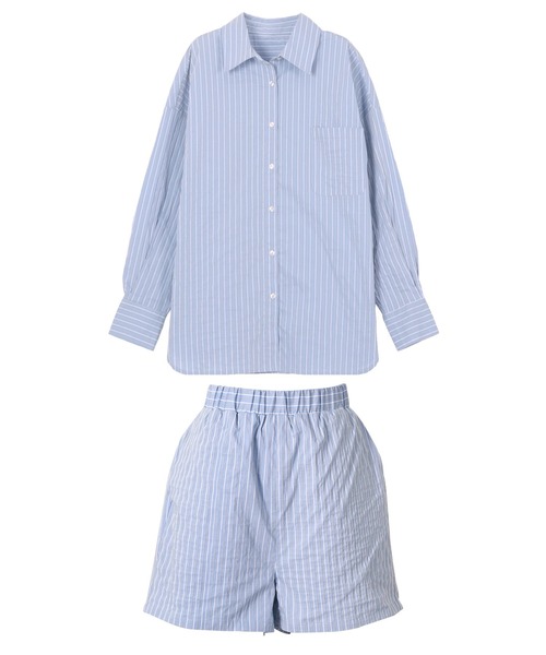 セール】ストライプシャツセットアップ（セットアップ）｜KOBE