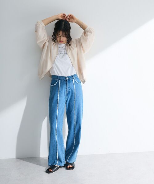 Green　Parks（グリーンパークス）の「イージーケア　シャツブルゾン（ブルゾン・レディース・チャコールグレー/ホワイト系その他2/カーキ・FREE）」の13枚目の写真