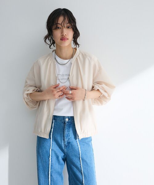 Green　Parks（グリーンパークス）の「イージーケア　シャツブルゾン（ブルゾン・レディース・チャコールグレー/ホワイト系その他2/カーキ・FREE）」の14枚目の写真