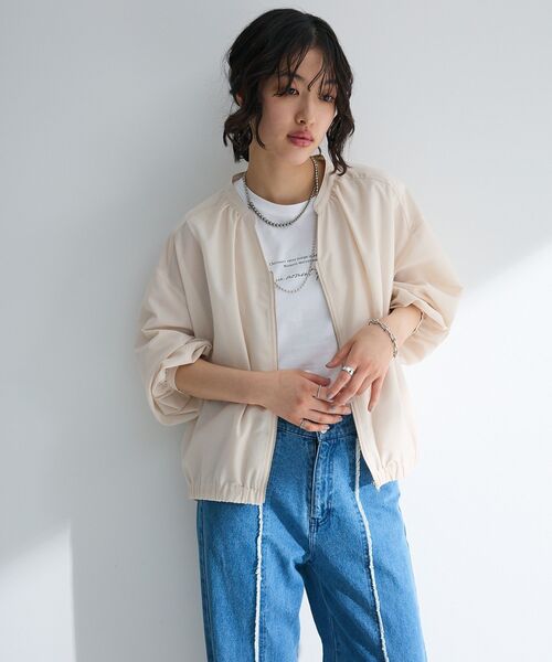 Green　Parks（グリーンパークス）の「イージーケア　シャツブルゾン（ブルゾン・レディース・チャコールグレー/ホワイト系その他2/カーキ・FREE）」の15枚目の写真