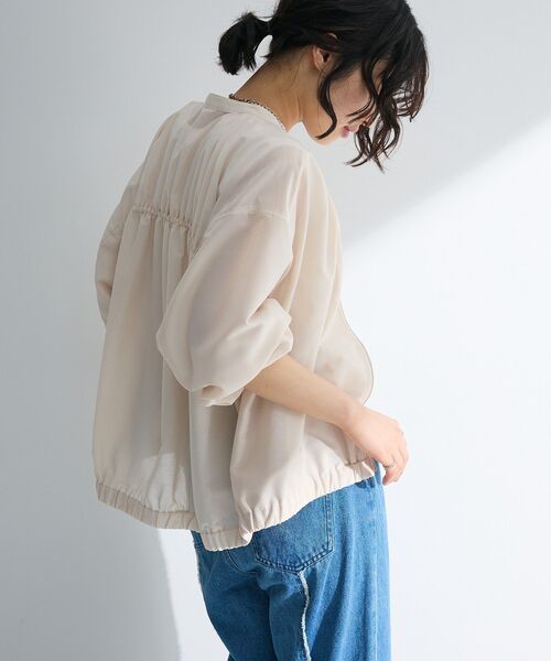 Green　Parks（グリーンパークス）の「イージーケア　シャツブルゾン（ブルゾン・レディース・チャコールグレー/ホワイト系その他2/カーキ・FREE）」の16枚目の写真