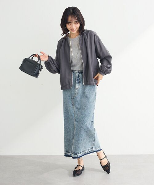 Green　Parks（グリーンパークス）の「イージーケア　シャツブルゾン（ブルゾン・レディース・チャコールグレー/ホワイト系その他2/カーキ・FREE）」の17枚目の写真