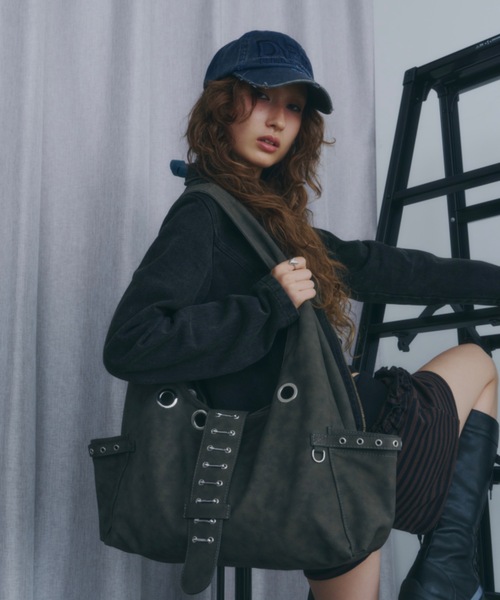 DTYYPE(ドタイプ)の「刺繍ダメージ入りMYキャップ(キャップ・レディース・チャコールグレー/ネイビー/レッド・FREE)」の7枚目の写真