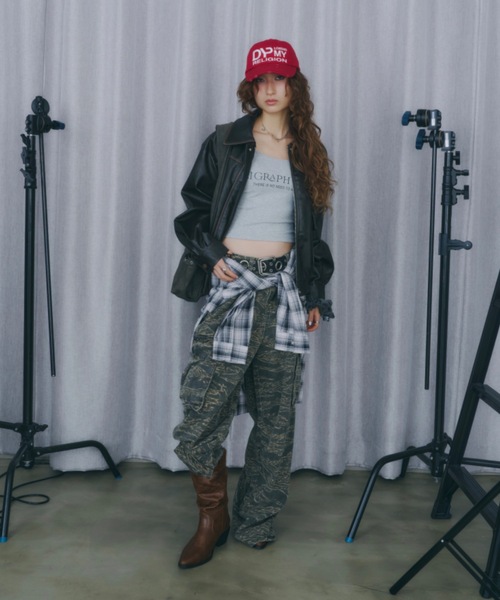 DTYYPE(ドタイプ)の「刺繍ダメージ入りMYキャップ(キャップ・レディース・チャコールグレー/ネイビー/レッド・FREE)」の14枚目の写真