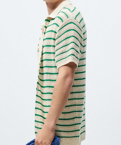 aimoha(アイモハ)の「【aimoha neo】Retro Knit Polo Shirt (SS)(ポロシャツ・メンズ・ブラック/グリーン・LARGE/XX-LARGE/X-LARGE/XXX-LARGE)」の7枚目の写真