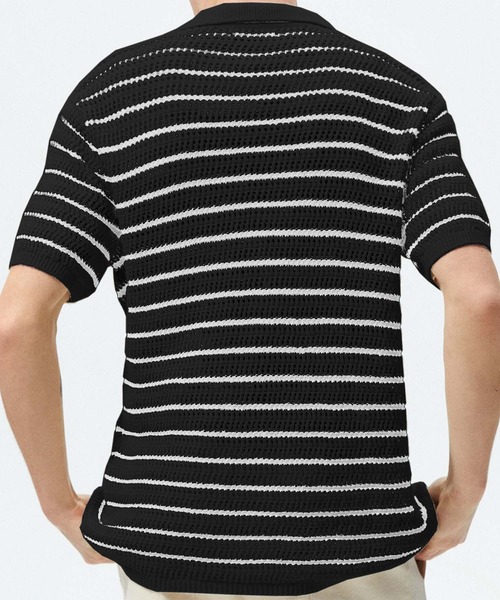 aimoha(アイモハ)の「【aimoha neo】Retro Knit Polo Shirt (SS)(ポロシャツ・メンズ・ブラック/グリーン・LARGE/XX-LARGE/X-LARGE/XXX-LARGE)」の4枚目の写真