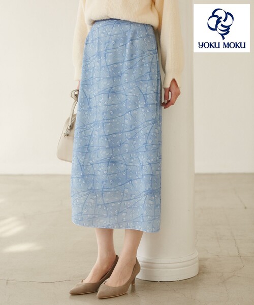 ROPE' PICNIC(ロペピクニック)の「【YOKU MOKU/ヨックモック×ROPE' PICNIC】ナロースカート(スカート・レディース・ブルー系その他4/キナリ・38/36)」の1枚目の写真