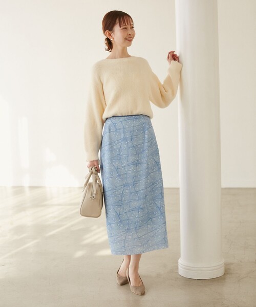 ROPE' PICNIC(ロペピクニック)の「【YOKU MOKU/ヨックモック×ROPE' PICNIC】ナロースカート(スカート・レディース・ブルー系その他4/キナリ・38/36)」の11枚目の写真