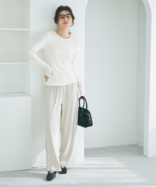 coca(coca)(コカ)の「【WEB限定セール】リブクルーネック(ニット/セーター・レディース・アイボリー/ブラック/ベージュ/グレー・S/M/L)」の12枚目の写真