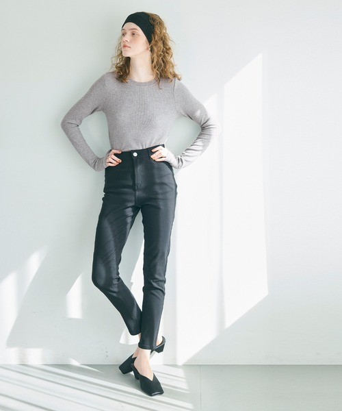 coca(coca)(コカ)の「【WEB限定セール】リブクルーネック(ニット/セーター・レディース・アイボリー/ブラック/ベージュ/グレー・S/M/L)」の18枚目の写真