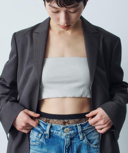 CODE A(コードエー)の「bandeau bra short top(チューブトップ・レディース・ライトグレー/ホワイト/ブラック・00)」の4枚目の写真
