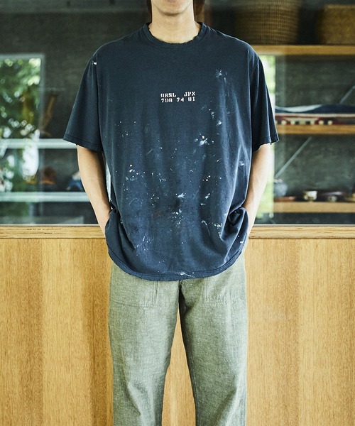 orSlow（オアスロウ）の「orSlow/オアスロウ T-SHIRT ORIGAMI PRINT/ORSL JPN PRINT (UNISEX) Tシャツ（Tシャツ/カットソー・メンズ・ブラック系2/ブラック・3/4/2）」の5枚目の写真