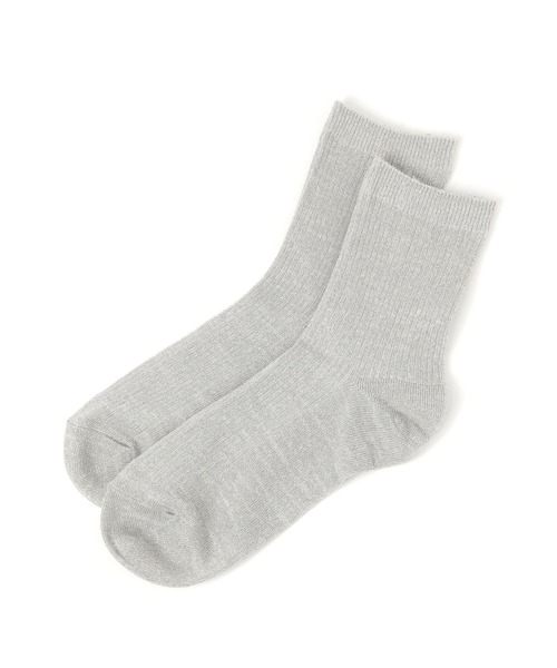 GLOBAL WORK（グローバルワーク）の「らくごこちリブラメクルーソックス/291766（ソックス/靴下・レディース・ライトグレー/グレー系その他/その他/ブラック/イエロー/ミント/ベージュ/ダークブラウン・FREE）」の8枚目の写真