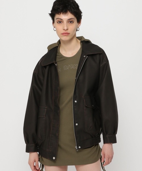 3.3 Field Trip （3.3フィールドトリップ）の「3.3 Field Trip／ビンテージ加工レザー（ライダースジャケット・レディース・ブラック/ブラウン・FREE）」の5枚目の写真