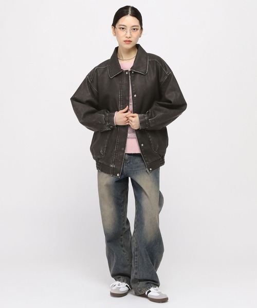 3.3 Field Trip （3.3フィールドトリップ）の「3.3 Field Trip／ビンテージ加工レザー（ライダースジャケット・レディース・ブラック/ブラウン・FREE）」の7枚目の写真