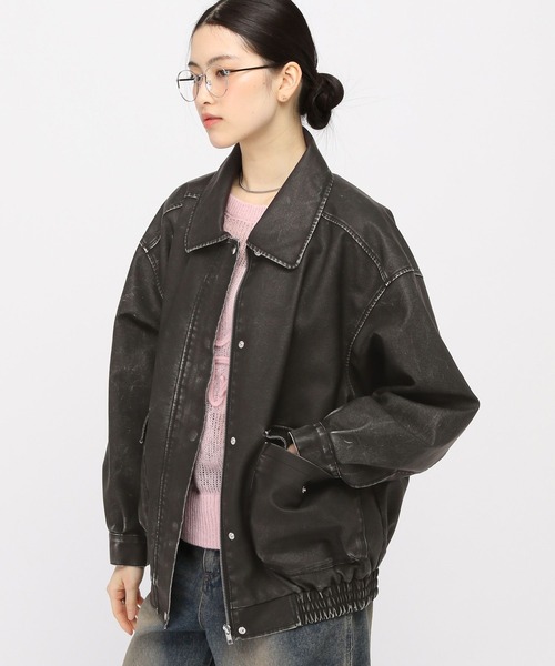 3.3 Field Trip （3.3フィールドトリップ）の「3.3 Field Trip／ビンテージ加工レザー（ライダースジャケット・レディース・ブラック/ブラウン・FREE）」の11枚目の写真