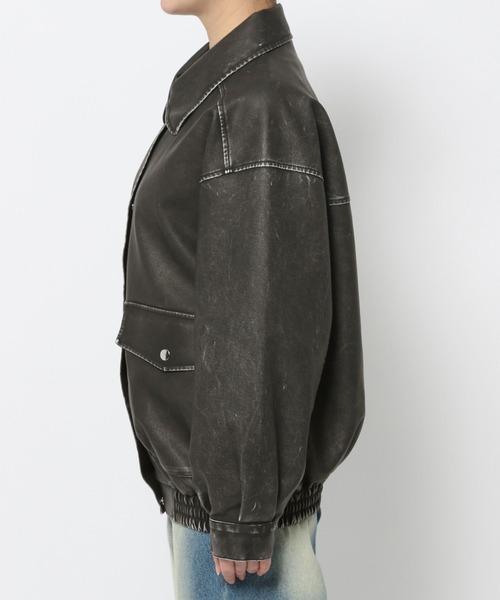 3.3 Field Trip （3.3フィールドトリップ）の「3.3 Field Trip／ビンテージ加工レザー（ライダースジャケット・レディース・ブラック/ブラウン・FREE）」の22枚目の写真