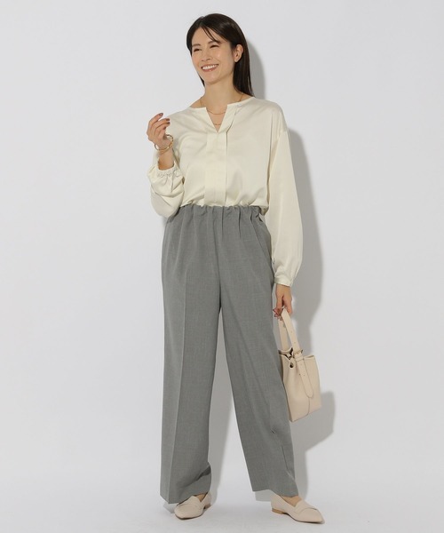 Elura（エルーラ）の「シルクライクブラウス/320164（シャツ/ブラウス・レディース・ネイビー/ホワイト/ブラウン系その他2・MEDIUM/LARGE）」の16枚目の写真