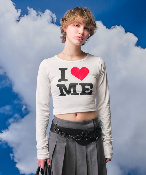 ACLENT（アクレント）の「レースモチーフILOVEロゴロンT（T