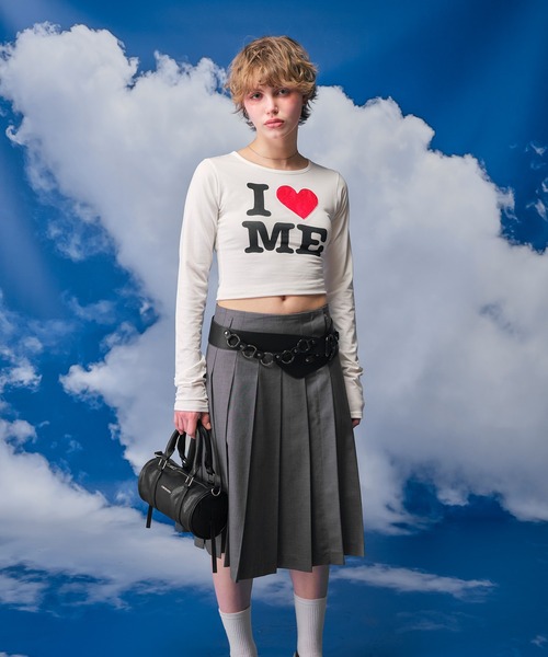 ACLENT ロゴロンT ACLENT（アクレント）の「レースモチーフILOVEロゴロンT（Tシャツ