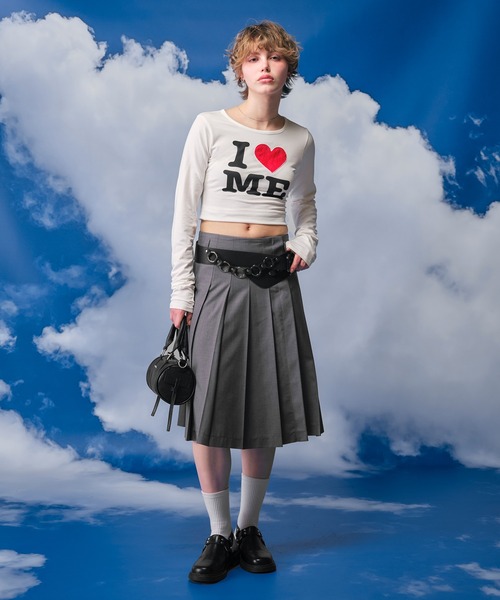 ACLENT（アクレント）の「レースモチーフILOVEロゴロンT（Tシャツ/カットソー・レディース・ブラック/ホワイト/グレー/ネイビー・FREE）」の20枚目の写真