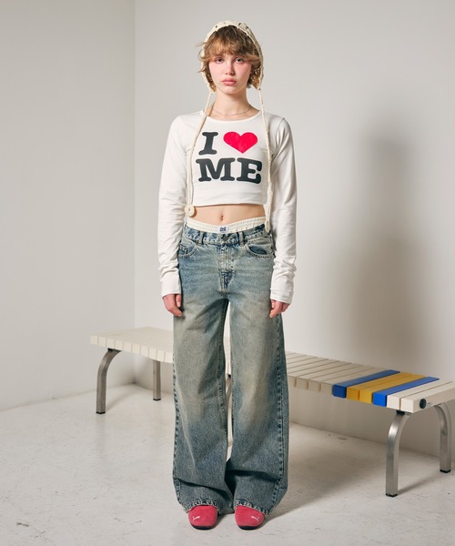 レースモチーフILOVEロゴロンT（Tシャツ/カットソー）｜ACLENT