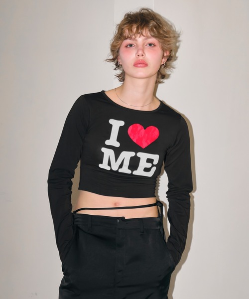 トップス ACLENT lace motif ilove logo tee レースモチーフILOVEロゴロンT｜ACLENT（アクレント）