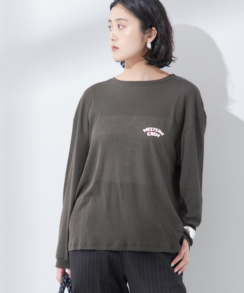 St.Johns 3rd club（セントジョンズサードクラブ）の「【ST.JOHNS 3RD CLUB】ロンTEE：カットソー（Tシャツ/カットソー・レディース・グレー系その他/ブラウン・FREE）」の2枚目の写真