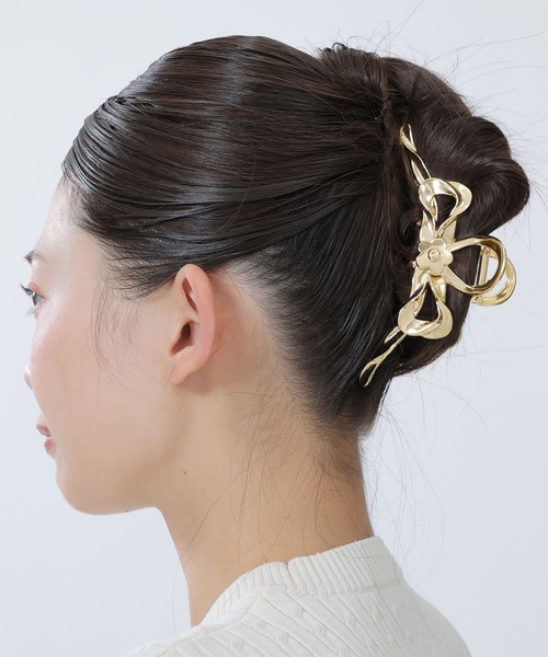 2-5日着 MARY QUANT メタルビッグリボン バンスクリップ メタルビッグリボン バンスクリップ(バレッタ/ヘアクリップ