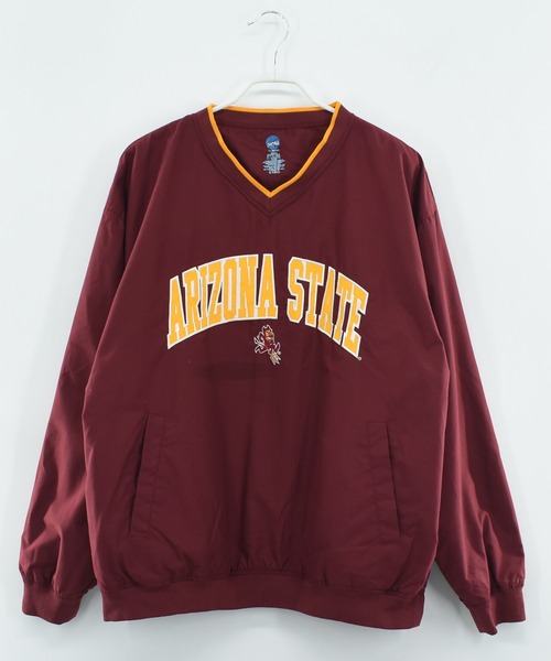 VINTAGE（ヴィンテージ）の「【ヴィンテージ古着】Y2K ARIZONA STATE カレッジロゴ プルオーバージャケット（その他トップス・メンズ・バーガンディー・LARGE）」の2枚目の写真