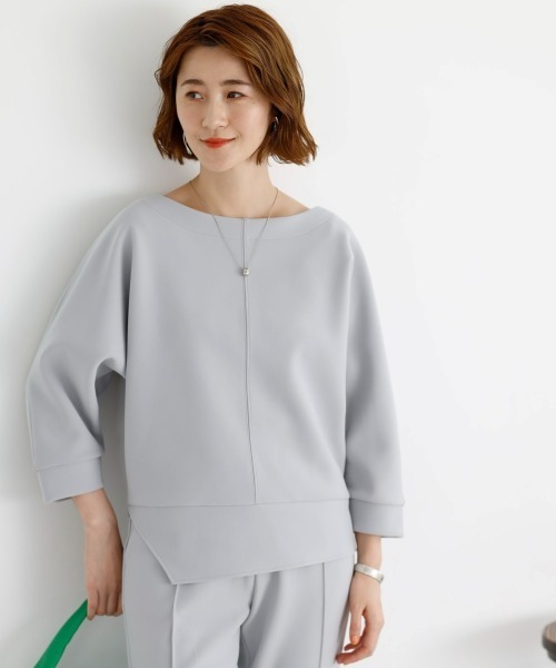 SMILE LAND（スマイルランド）の「カットソー２点セット（トップス＋クロップドパンツ）＜大きいサイズ有＞【OtonaSMILE】（Tシャツ/カットソー・レディース・ライトグレー/ネイビー・5L/4L/3L/LL/L/M）」の18枚目の写真